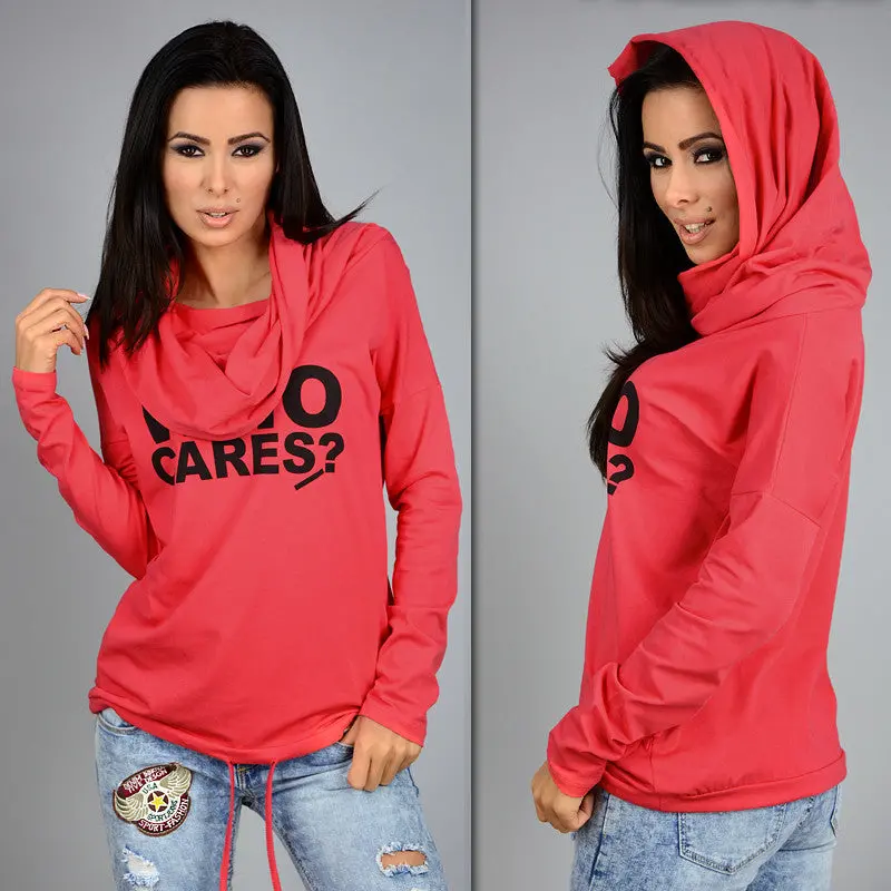 Plus Size Women Hoody Sweatshirt Women Who Cares Letter Print Hoodies Long Sleeve Casual Hooded Sweatshirts Gv288 11
