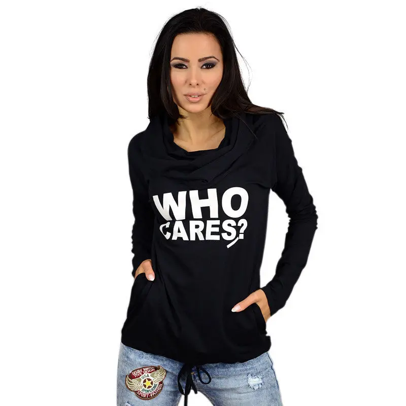 Plus Size Women Hoody Sweatshirt Women Who Cares Letter Print Hoodies Long Sleeve Casual Hooded Sweatshirts Gv288 7