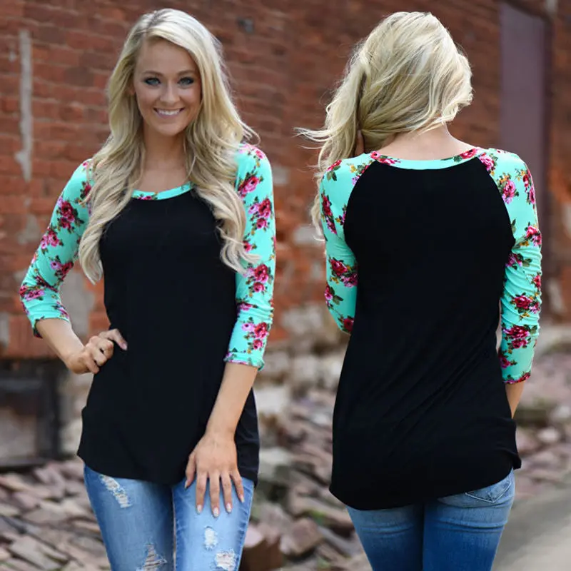 Plus Size Womens Blouse Ladies O-Neck Floral Printed Blusas Shirts Casual Tops Shirts Women Clothing Gv359 1