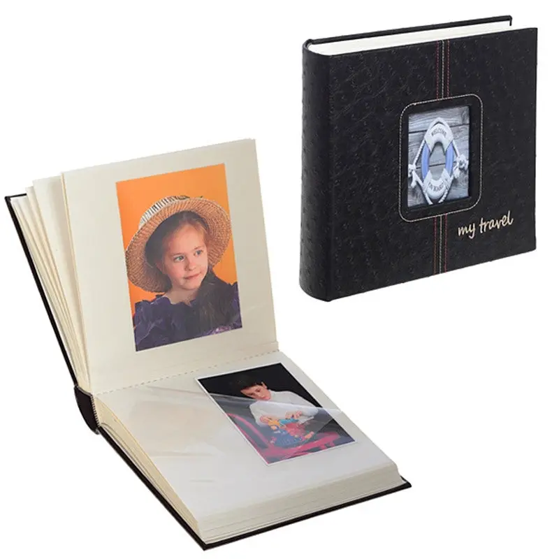 Po Albums Picture Cards Case Storage Travel Memory Black 50 Sheets 90721 1