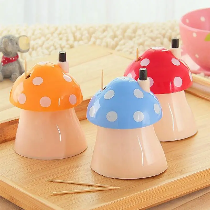 Pocket Plastic Mushroom Design Automatic Toothpick Holder Dispenser Box Cn Post 70002 1