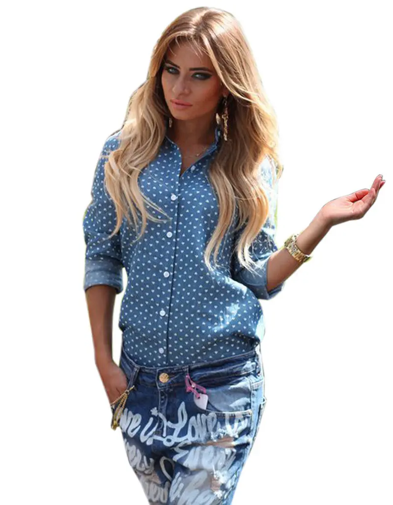 Polka Dot Print Sexy Open Back Split Buttons Blouse Shirts Women Long Sleeve Lapel Collar Top Blusas Femininas Gv133 2