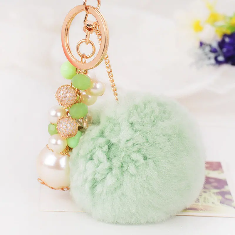 Pompom Fur Pom Pom Key Chain Cute Plush Ball Keychain Bag Pendant Fur Key Holder Lovely Key Chain For Women 1