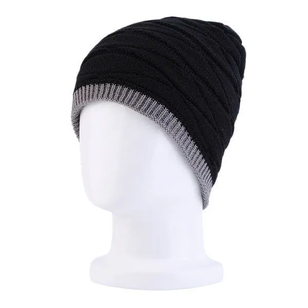 Popular Beanies Knit Beani Hatwool Hat Forandsolid Color Elastic Hip-Hop Cap Two Styles 1