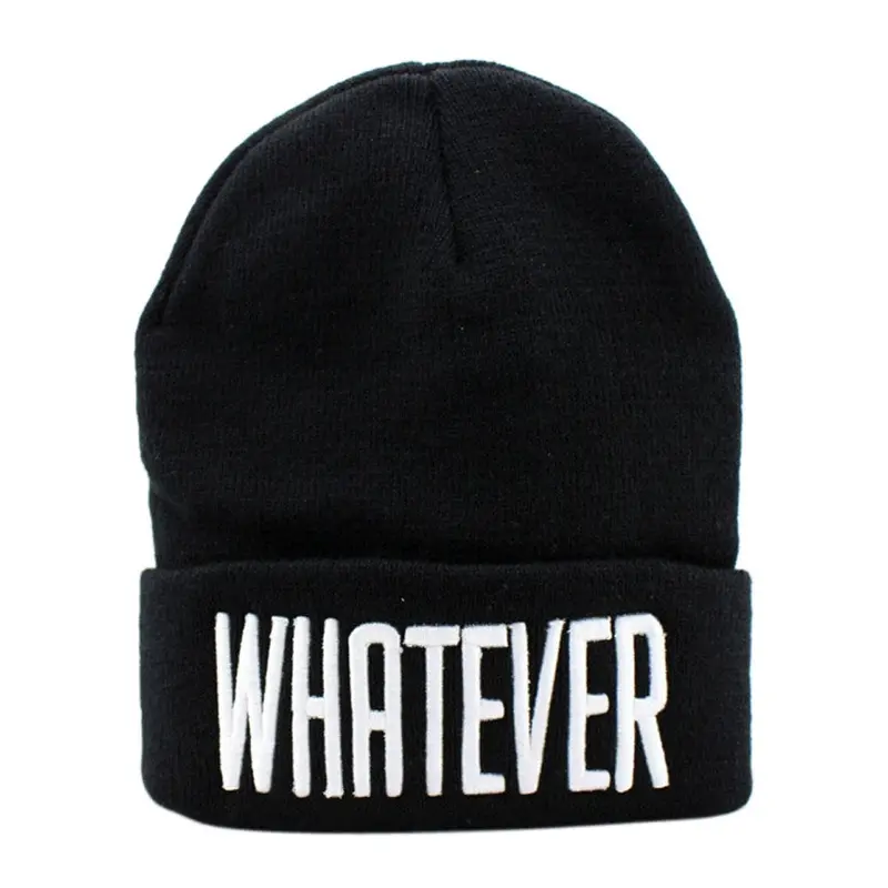 Popular Black Whatever Beanie Hat Snapback Men Women Cap 2