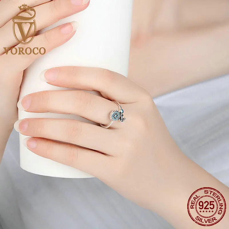 Popular Blue Crystal Anchor Finger Ring For 14Mm*10Mm R005 2