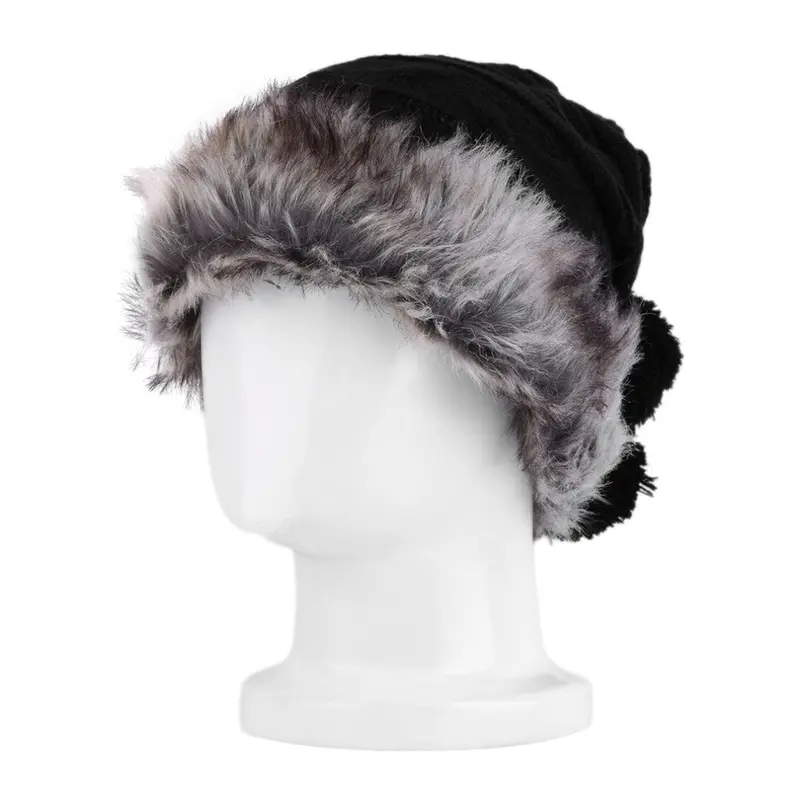 Popular2 In 1 Cap Neck Thermal Wind Stopper Soft Knitting Crochet Hat Collar Neck Warmer 1