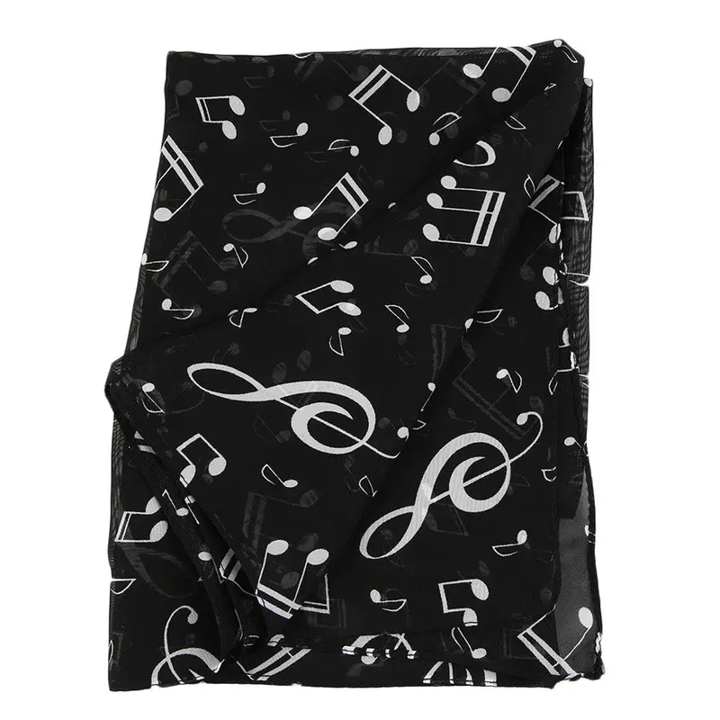 Popularmusical Note Chiffon Scarvesscarf Shawl Long Stolesmuffler Chiffon Infinity Scarf 1