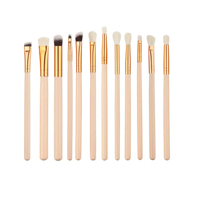 Portable 12Pcs Foundation Eyes Shadow Makeup Brushes Set Facial Cosmetic Brushes Tool 1
