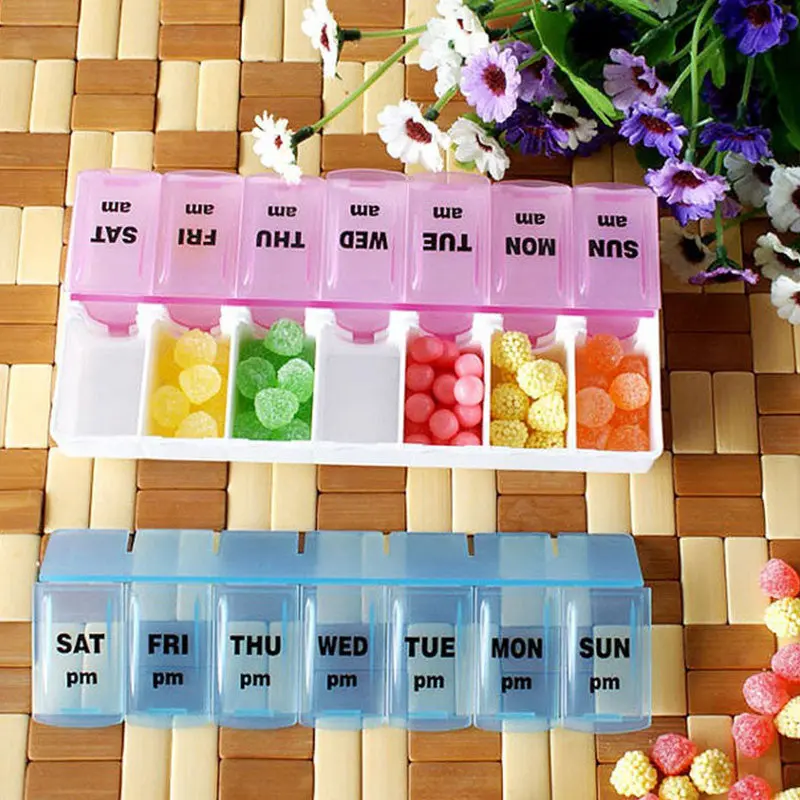 Portable Am Pm 7 Day Large Pills Medicine Tablet Box Dispenser Organizer Holder Case 23297 1