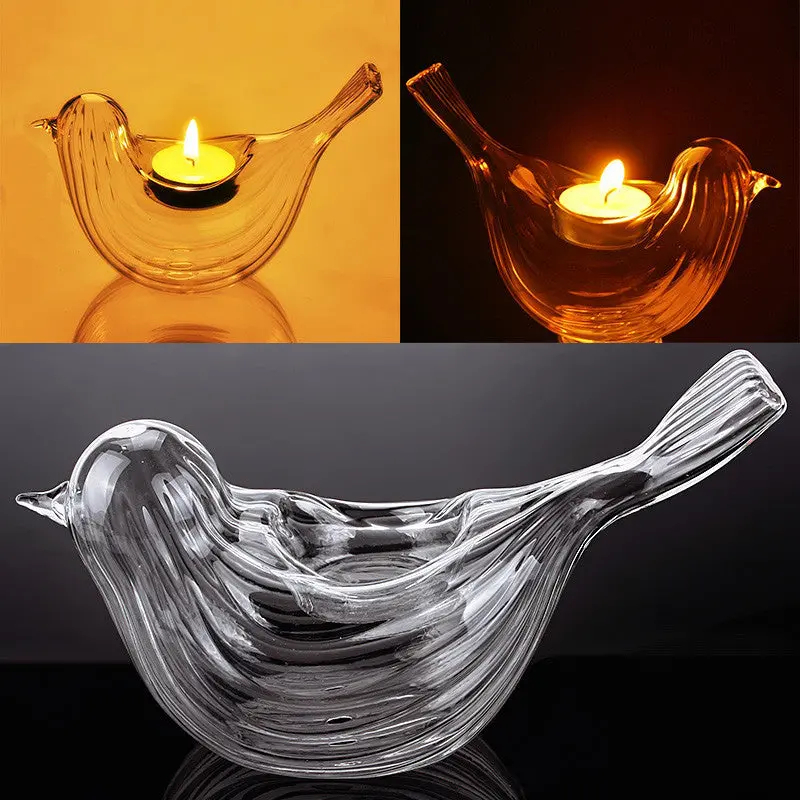 Portable Classic Crystal Bird Shape Glass Candle Holder Banquet Wedding Bar Party Home Decor Dinner Candlestick 95945 1