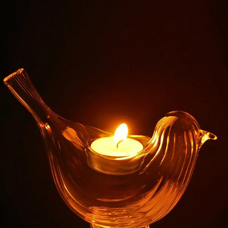 Portable Classic Crystal Bird Shape Glass Candle Holder Banquet Wedding Bar Party Home Decor Dinner Candlestick 95945 2