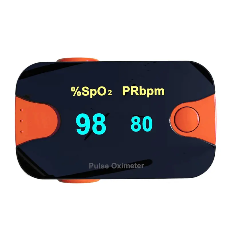 Portable Finger Tip Pulse Oximeter Blood Oxygen Saturation Monitor With Orange Color 1