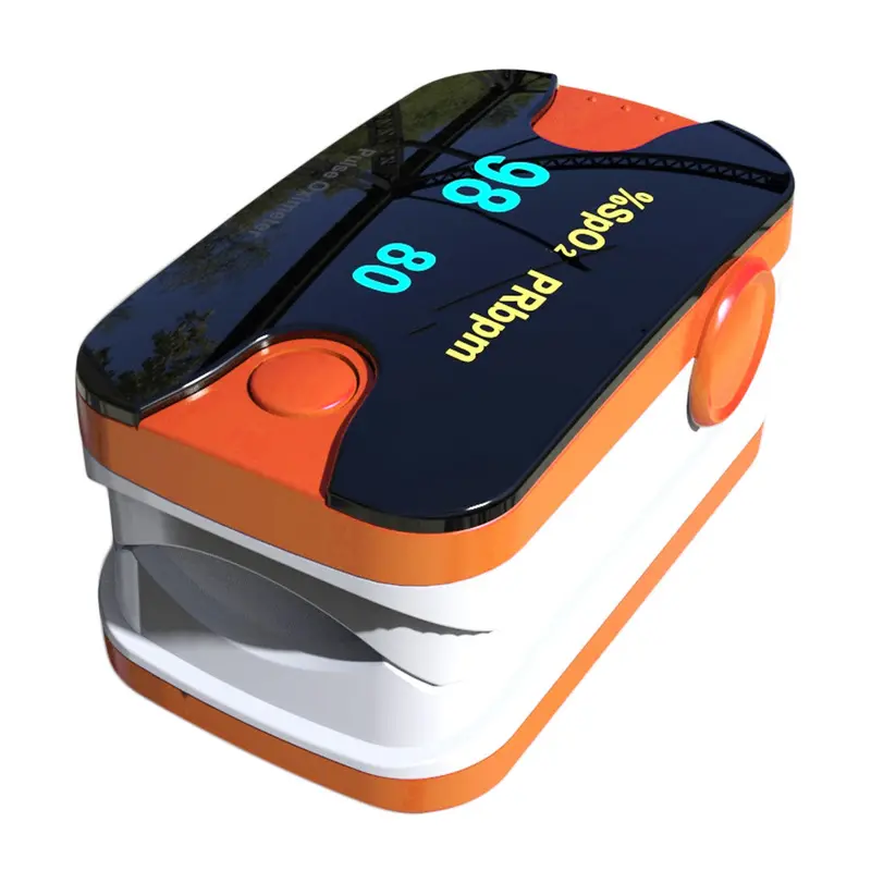 Portable Finger Tip Pulse Oximeter Blood Oxygen Saturation Monitor With Orange Color 2