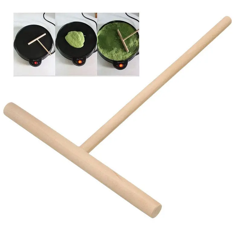 Portable Home Kitchen Tool Kit Diy Use Crepe Maker Pancake Batter Wooden Spreader Stick 80588 1