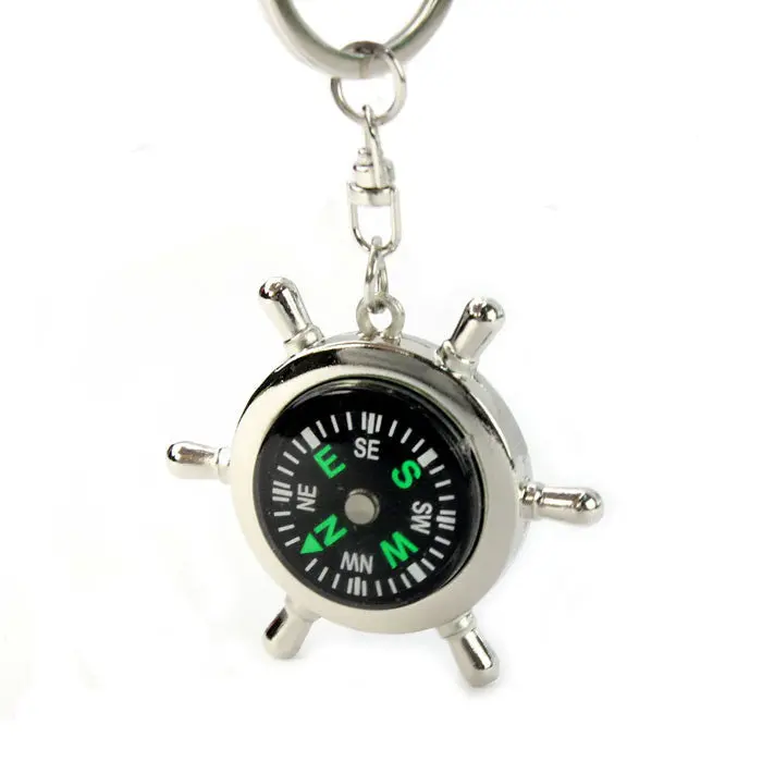 Portable Keychain Nautical ]Compass Navigation Helm Key Chain Ring Chain Vernier Caliper Model Keychain Keyfob 1