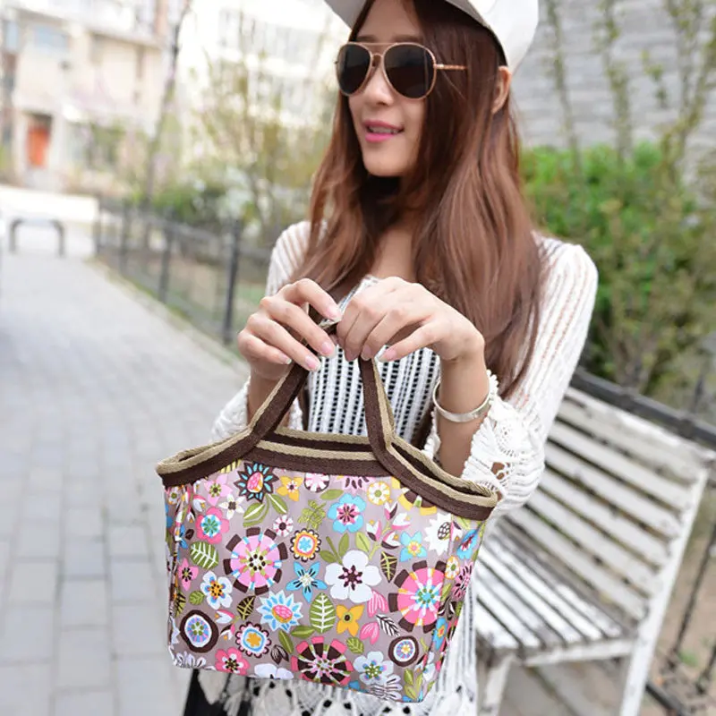Portable Picnic Portable Flower Lunch Bags Pouch Oxford Fabric Zipper Soft Box Tote Packet Lunch Food Storage Bags 1