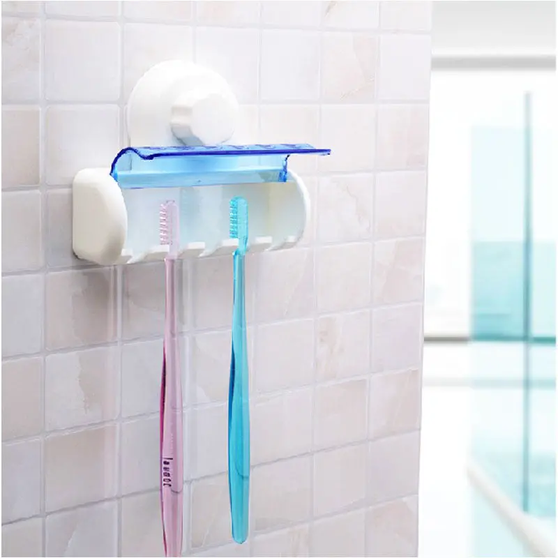 Portable Plastic Toothbrush Spinbrush Holder Suction Stand Home Bathroom Accessory 5 Set 58453 1