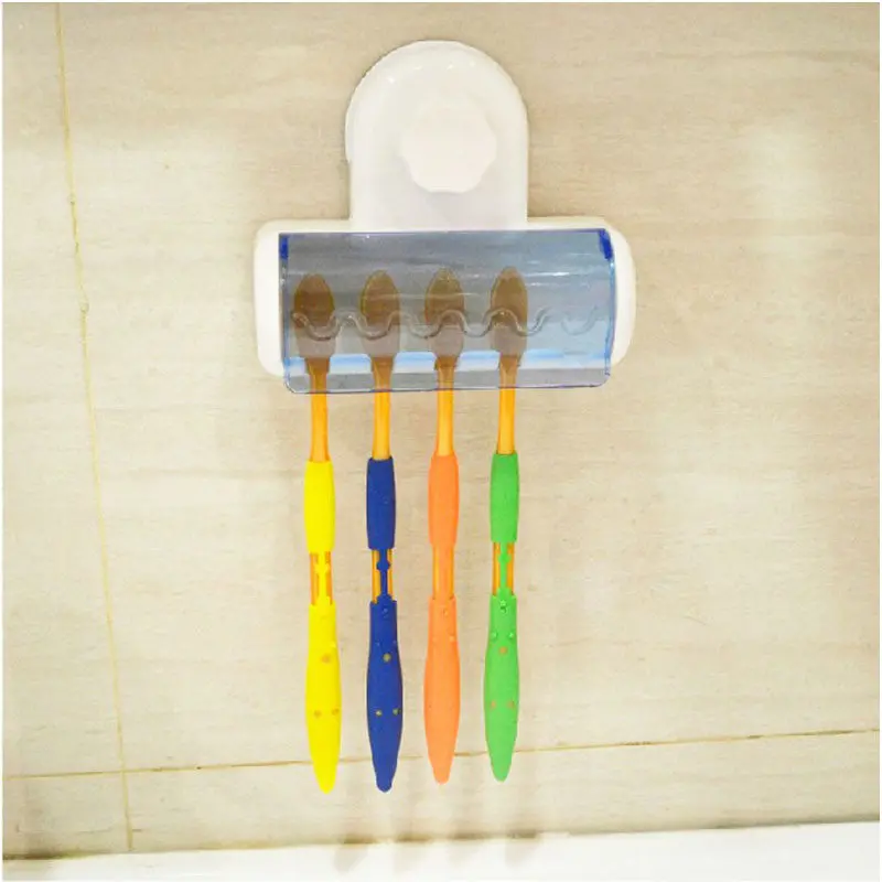 Portable Plastic Toothbrush Spinbrush Holder Suction Stand Home Bathroom Accessory 5 Set 58453 2