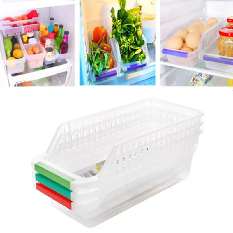 Portable Storage Collecting Box Basket Kitchen Refrigerator Fruit Organiser Rack 81047 1