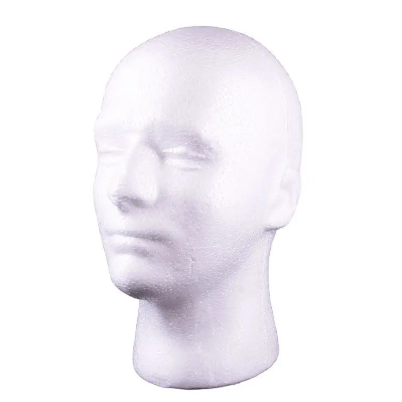 Portable Styrofoam Male Head Stand Model Display Wig Hats Holder Glasses Foam Mannequin49625 1