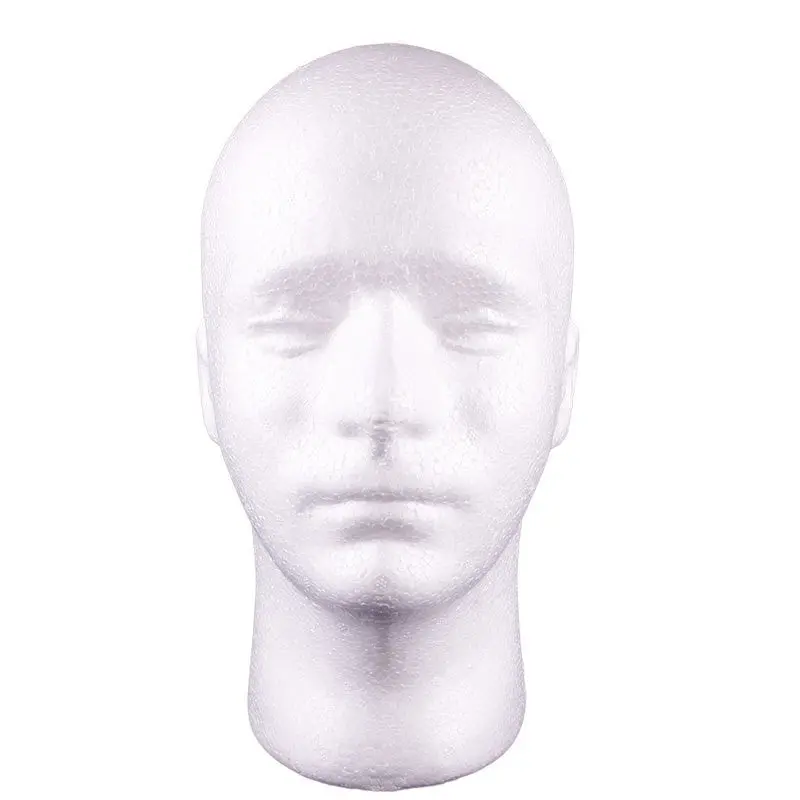 Portable Styrofoam Male Head Stand Model Display Wig Hats Holder Glasses Foam Mannequin49625 2