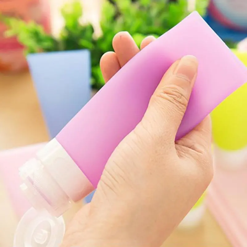 Portable Travel Empty Bottle Cream Lotion Cosmetic Tubes Perfume Container Pink 1
