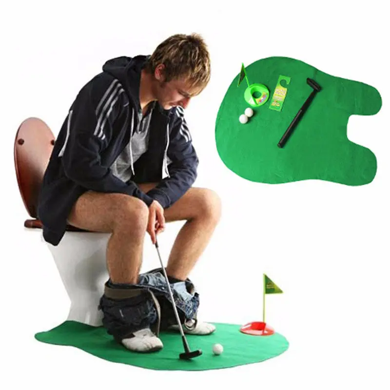 Potty Putter Toilet Golf Game Toy Mini Golf Toilet Golf Putting Green Novelty Game For Men Women 1