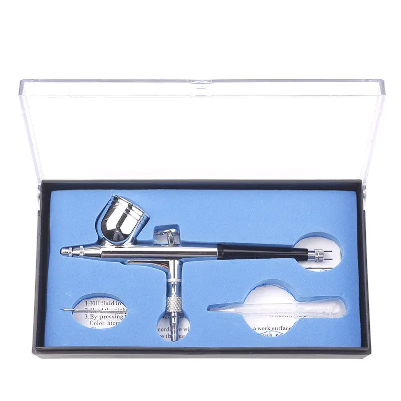Practical 0.3Mm 7Cc Air Brush Spray Gun Dual Action Airbrushing Kit 86206 1