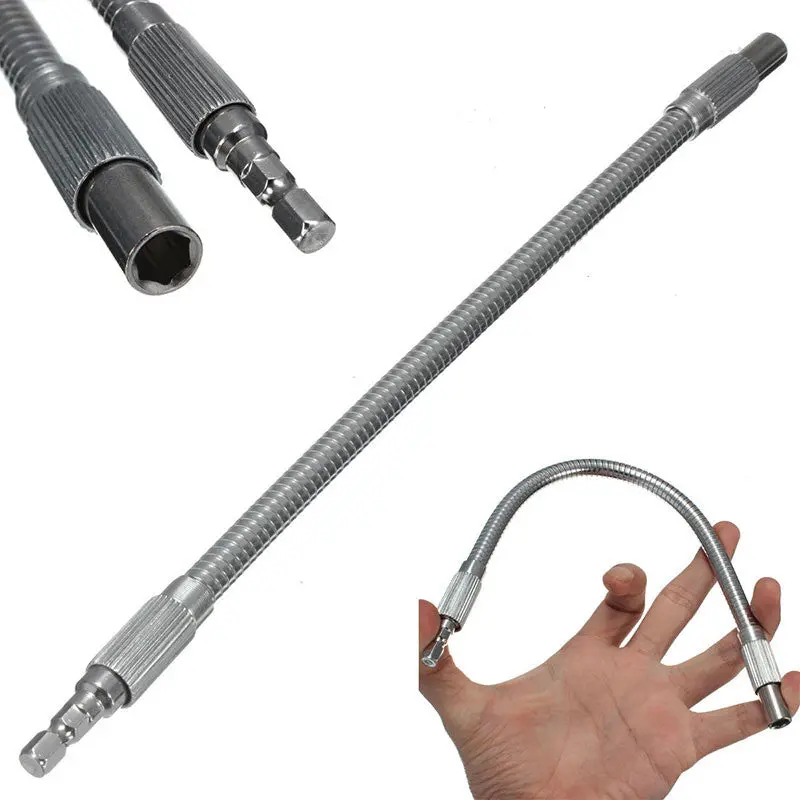 Practical 1/4'' Hex Flex Hose Screwdriver Extension Bit Holder 30Cm Change Socket Tool 80524 1