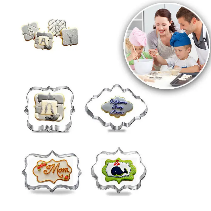 Practical 4Pcs Stainless Steel Cookie Candy Cake Mould Pastry Biscuit Cutter Kitchen Mold Tool V01068 1