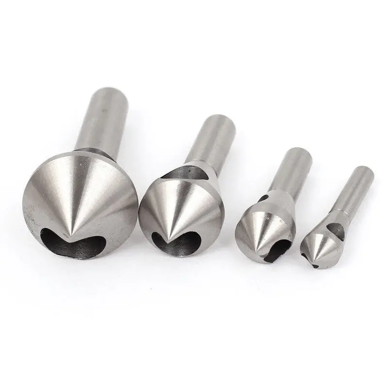 Practical 4Pcs Titanium Coated Countersink Deburring Bits Chamfer Tool 70938 1