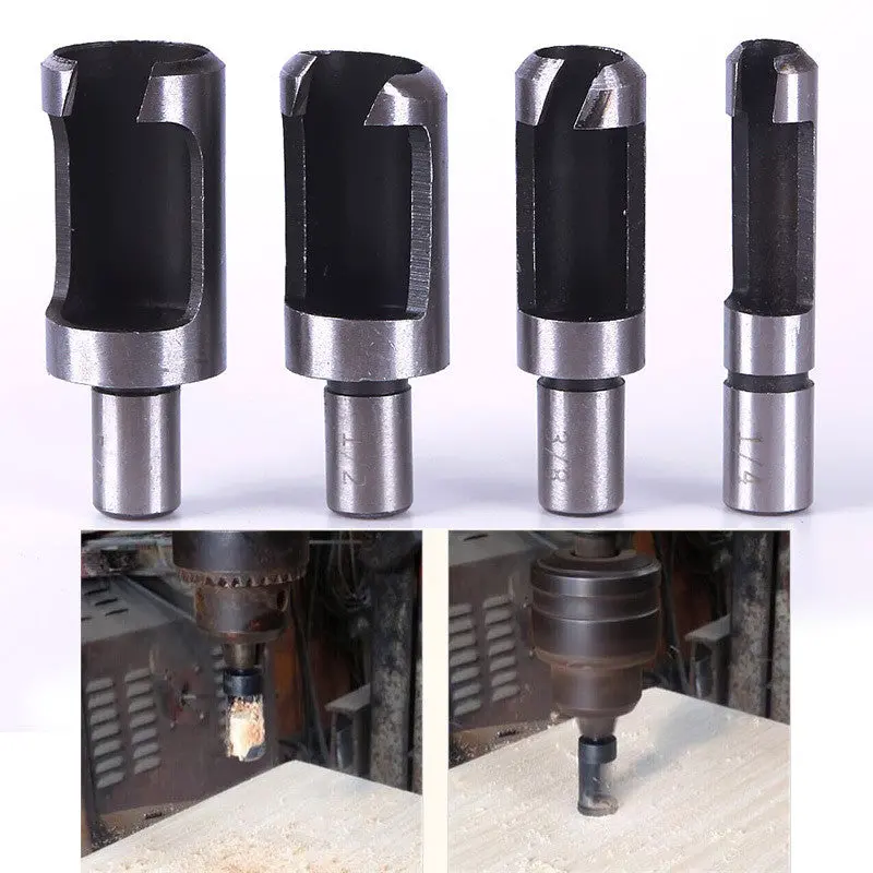 Practical 8Pcs Carpentry Wood Plug Cutter Cutting Tool Drill Bit Straight Tapered Set 69210 1