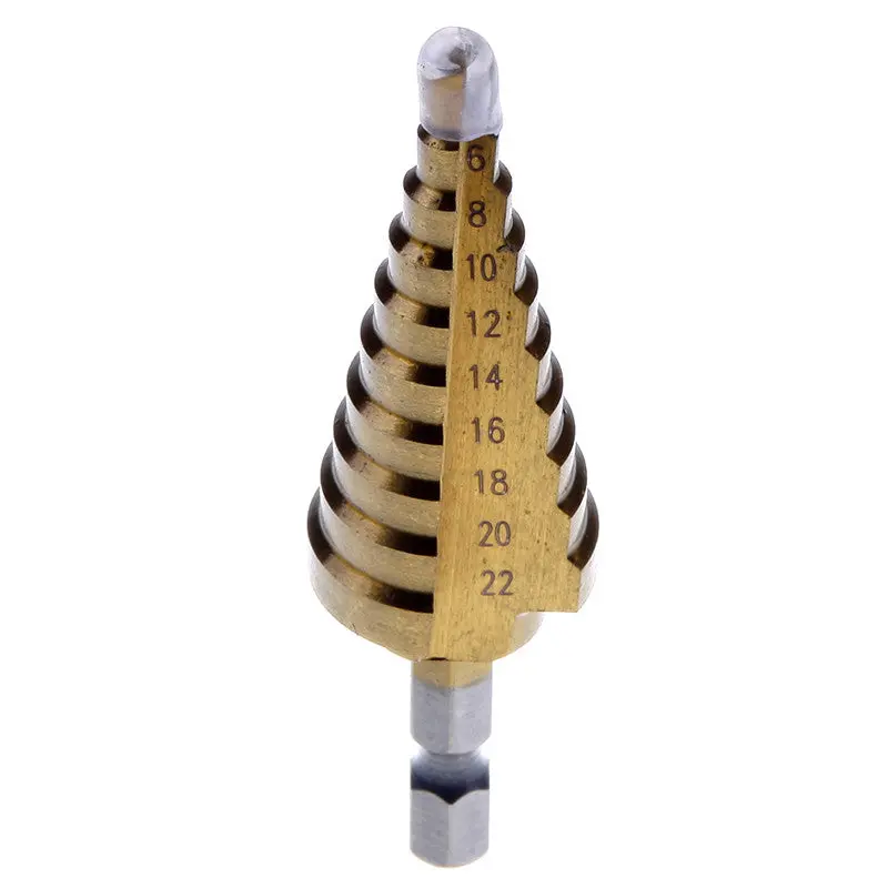 Practical Hex Titanium Step Cone Drill Bit Hole For Sheet Metal Tool 1