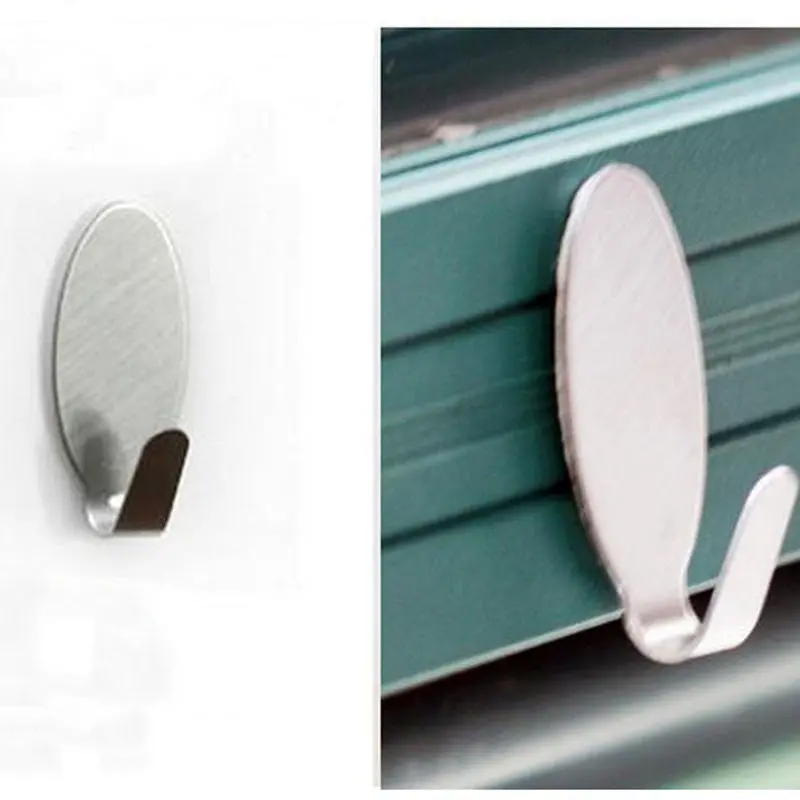 Practical Home Wall Practical Door Self Adhesive Stainless Steel Stick Holder Hook Hanger 1