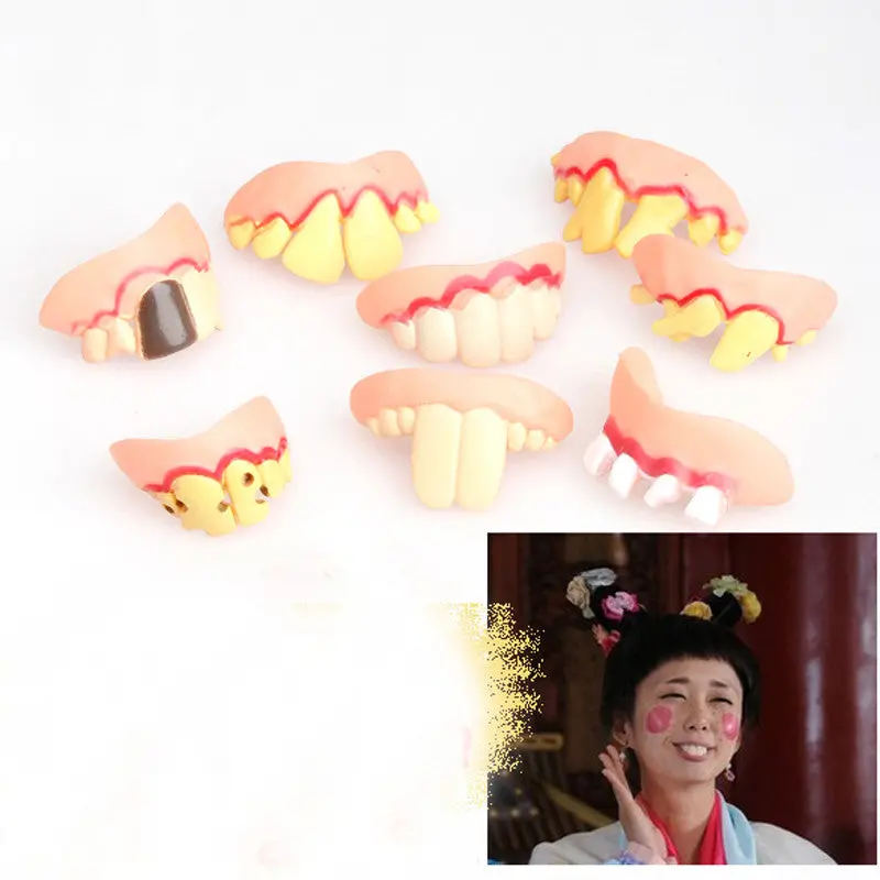 Prank Toy Startle Tooth Halloween Props Scary Crooked Monster Teeth Funny Trick 1