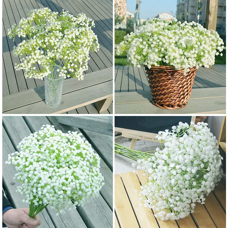 Pretty Home Decorative 5Pcs Gypsophila Baby's Breath Artificial Fake Silk Flower Home Wedding Decor 83723 1