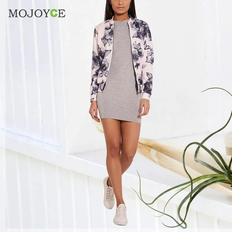 Pretty Little Thing Floral Printing Jacket Women Ladies Liana Scuba Bomber Jacket Women Top Women Basic Coats Jaqueta Feminina 4