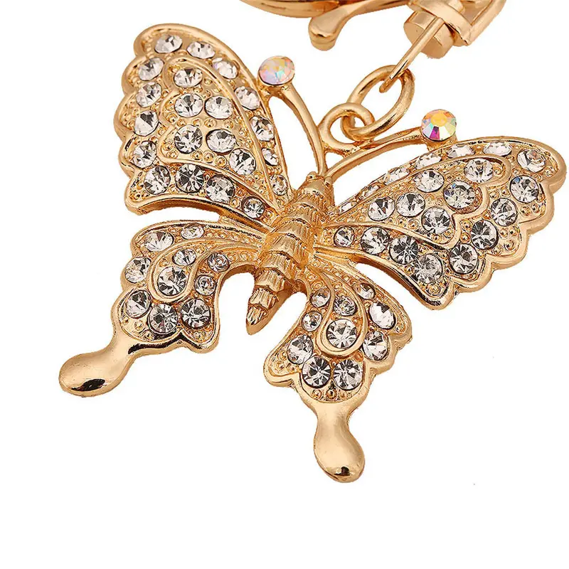 Pretty Rhinestone Butterfly Keychains Crystal Bag Pendant Key Ring Key Chains Christmas Gift Jewelry Llaveros Dropshipping Feida 2