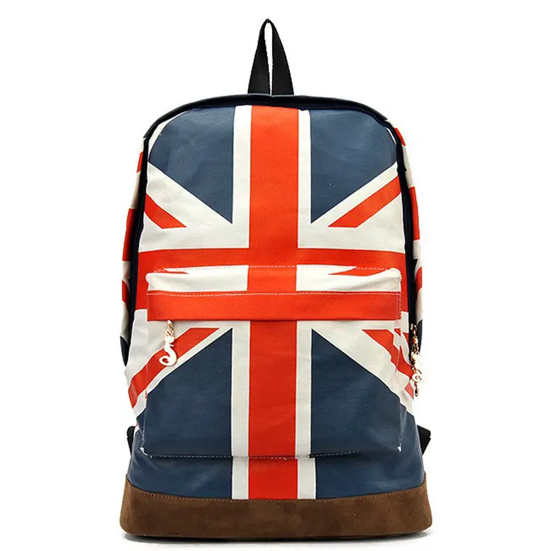Printing Women's Backpack Uk British Flag Union Jack Style Backpack Shoulder School Bag Ruckback Canvas Bag 1