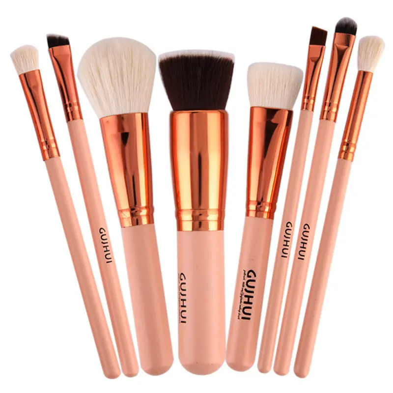 Pro Luxury 8Pcs Makeup Brushes Pressional Synthetic Goat Hair Make Up Brush Tools Kits Cosmetic Rose Gold Brushes 1