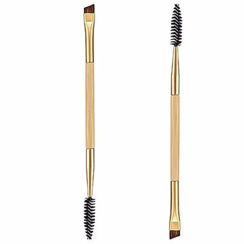Pro Makeup Bamboo Hle Double Eyebrow Brush + Eyebrow Comb Cosmetics Concealer Tools Best Sold 1