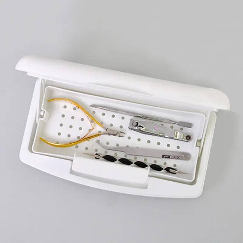 Pro Nail Sterilizer Tray Disinfection Pedicure Icure Sterilizing Box Nail Art Sterilizer Tray Box Sterilizing Salontools 1