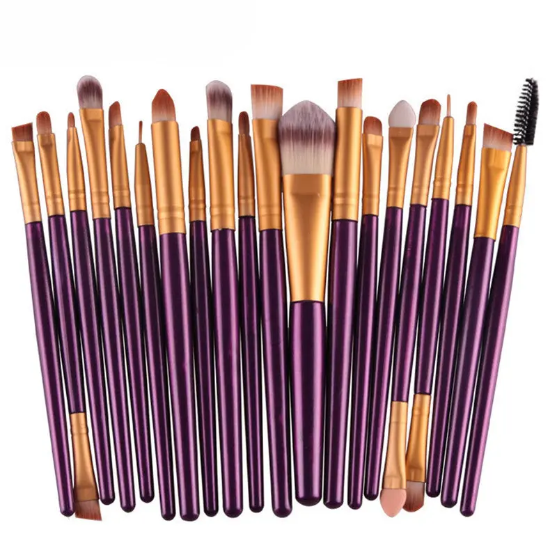 Professional 20Pcs Goat Hair Makeup Brush Tools Make-Up Toiletry Kit Wool Make Up Brush For Eyeshadow Eyebrow Eyeliner Lip 2