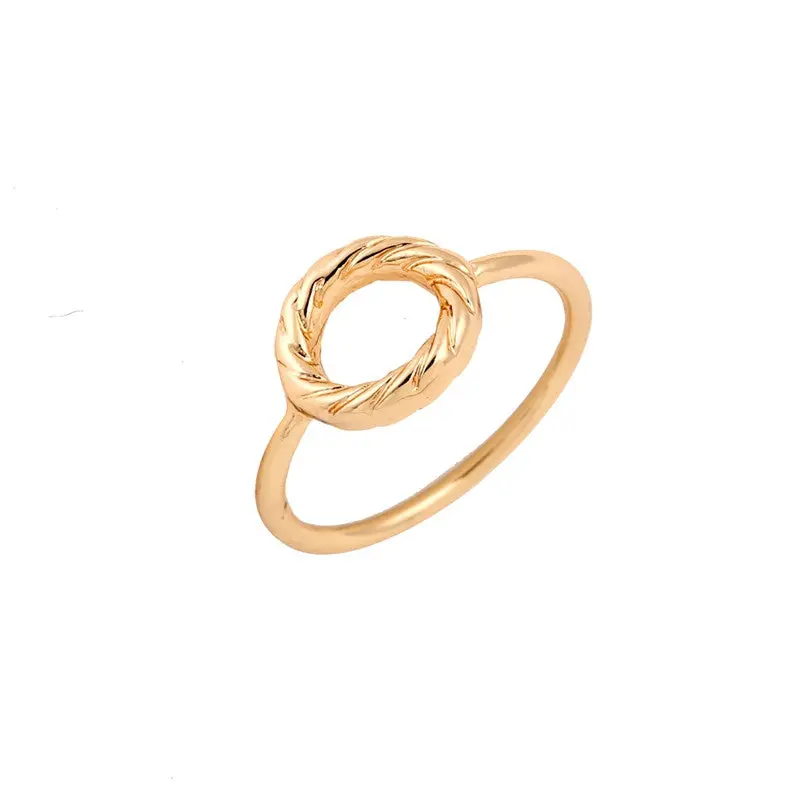Promotion Price Gold-Plated Twisted Round Ring Korean Style Circle Rings 1