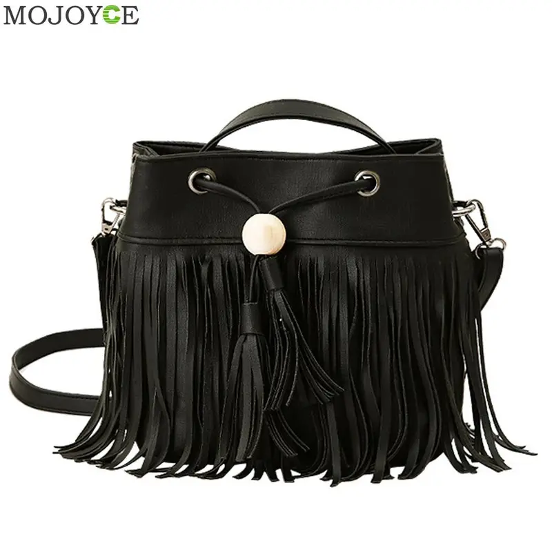 Pu Barrel Shaped Women Handbags Famous Design Fashion Women Leather Handbag Women Bag Tassel Shoulder Crossbody Bags Clutch 1