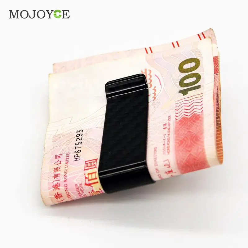 Pu + Carbon Fiber Money Clip Holder Men's Business Credit Card Cash Wallet Fashion Pocket Clamp Pocket Purse 1