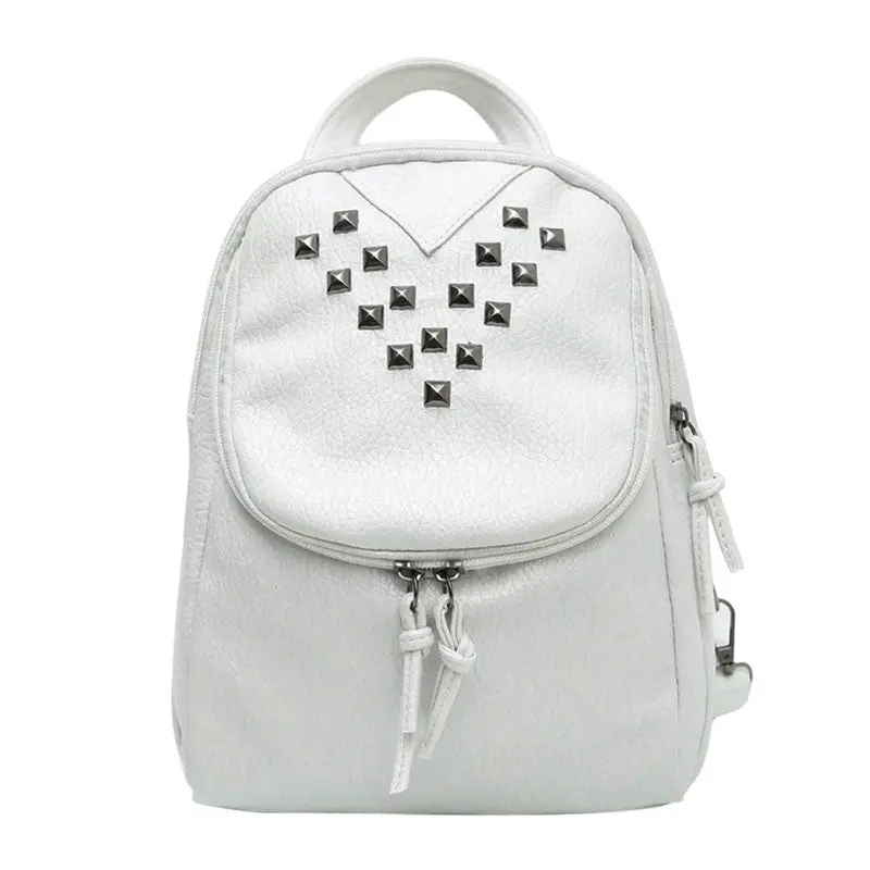 Pu Leather Backpack Women Preppy Style School Bags Casual Rivets Women Rucksack Travel Satchel Bags Mochila Feminina 1