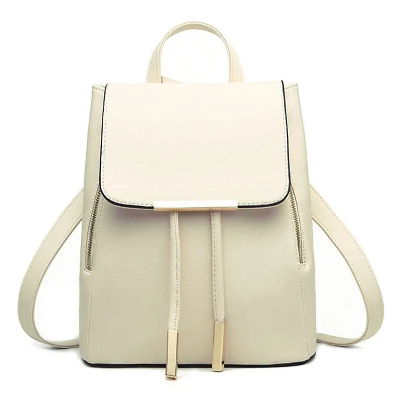 Pu Leather Square Women Backpack Solid Color Schoolbag Designer Backpack Shoulder Bag Mochila For Girls 1