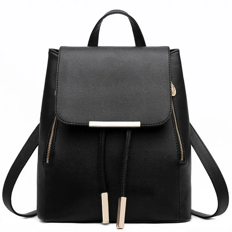 Pu Leather Square Women Backpack Solid Color Schoolbag Designer Backpack Shoulder Bag Mochila For Girls 2